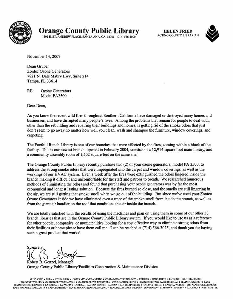 Orange County Public Library Testimonial